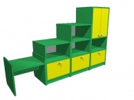 Стеллаж "Мишутка" 1920х440х1300  Полностью цветной