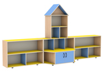 Стеллаж игровой "ТЕРЕМОК" (сине-желтый) 3096x600x1674