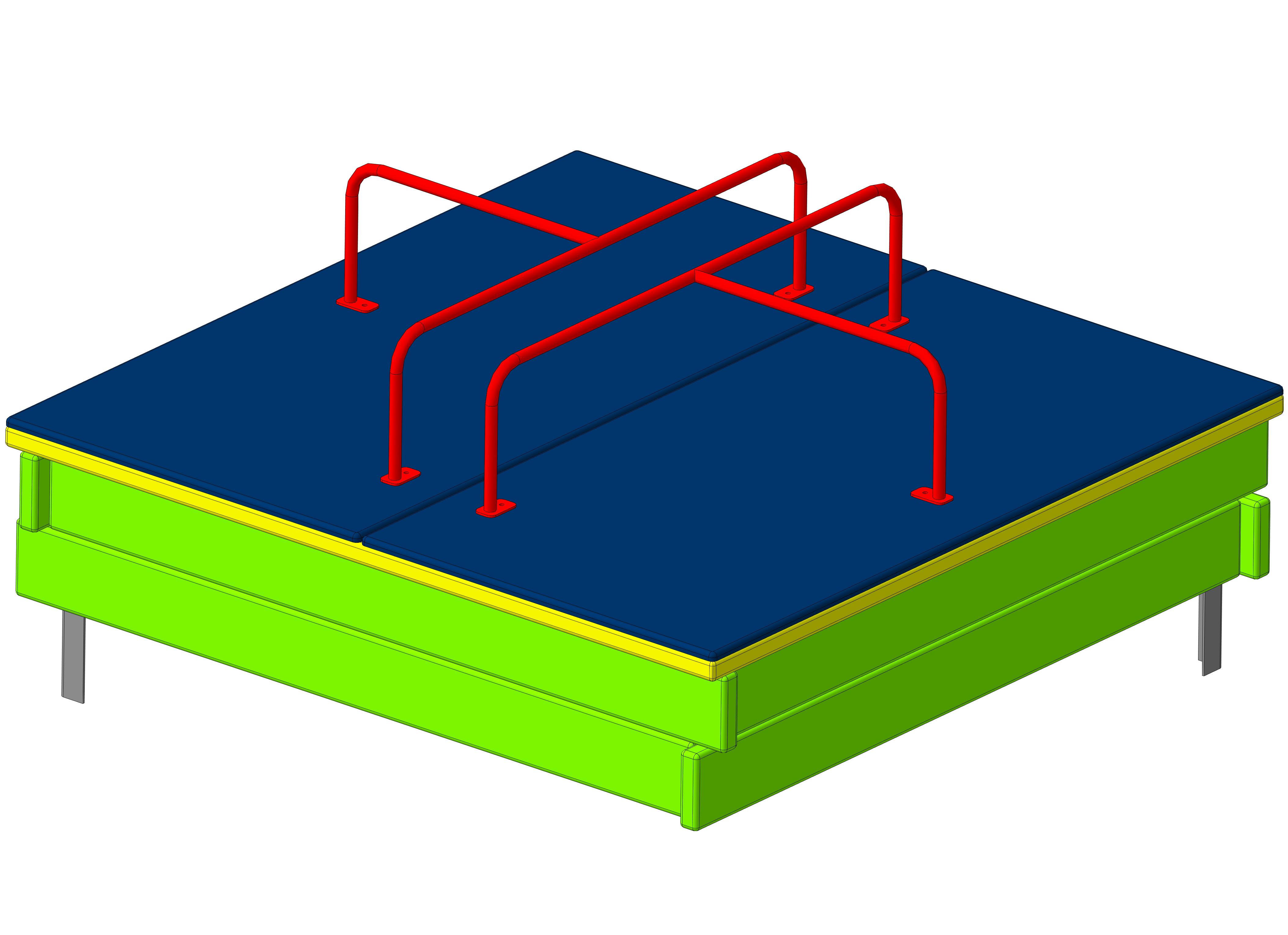 Песочница с откидной крышкой 1500х1525х600