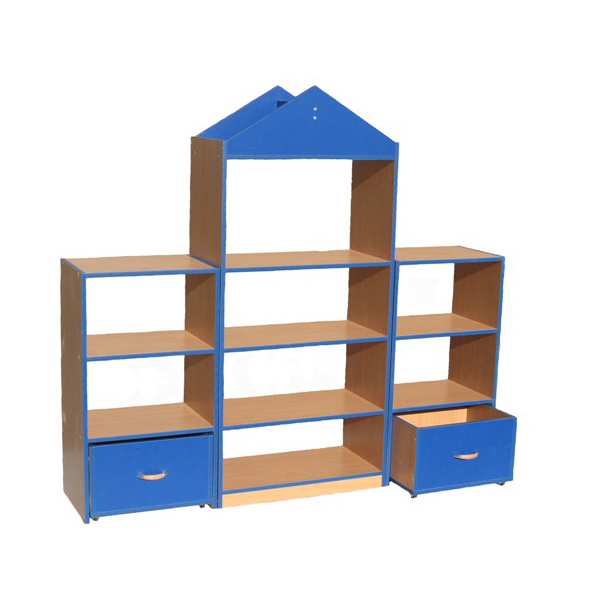 Стеллаж "Кошкин дом" 1700х350х1500 Цветной фасад