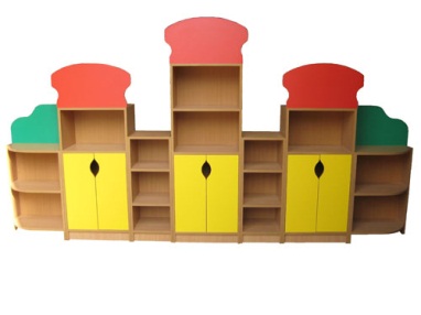 Стеллаж "Грибочки" 3000х300х1570 Бук