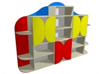 Стеллаж "Бабочка" 3000х400х1400 Полностью цветной