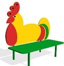 Скамейка Детская «Петушок» 1250х370мм Н=800мм