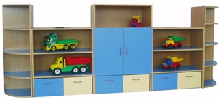 Стеллаж "Машинка" 3200х340х1200 Бук