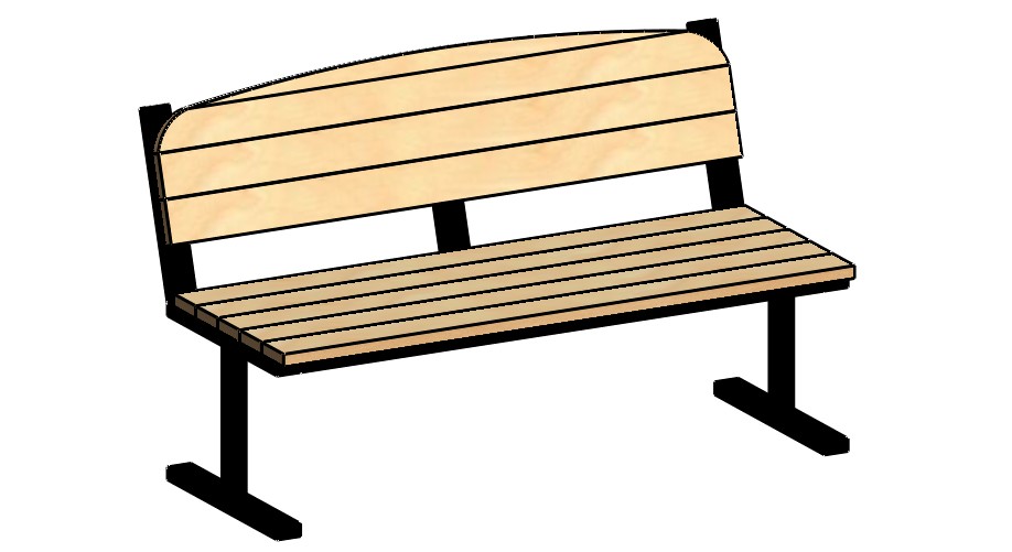 Диван парковый Т образный