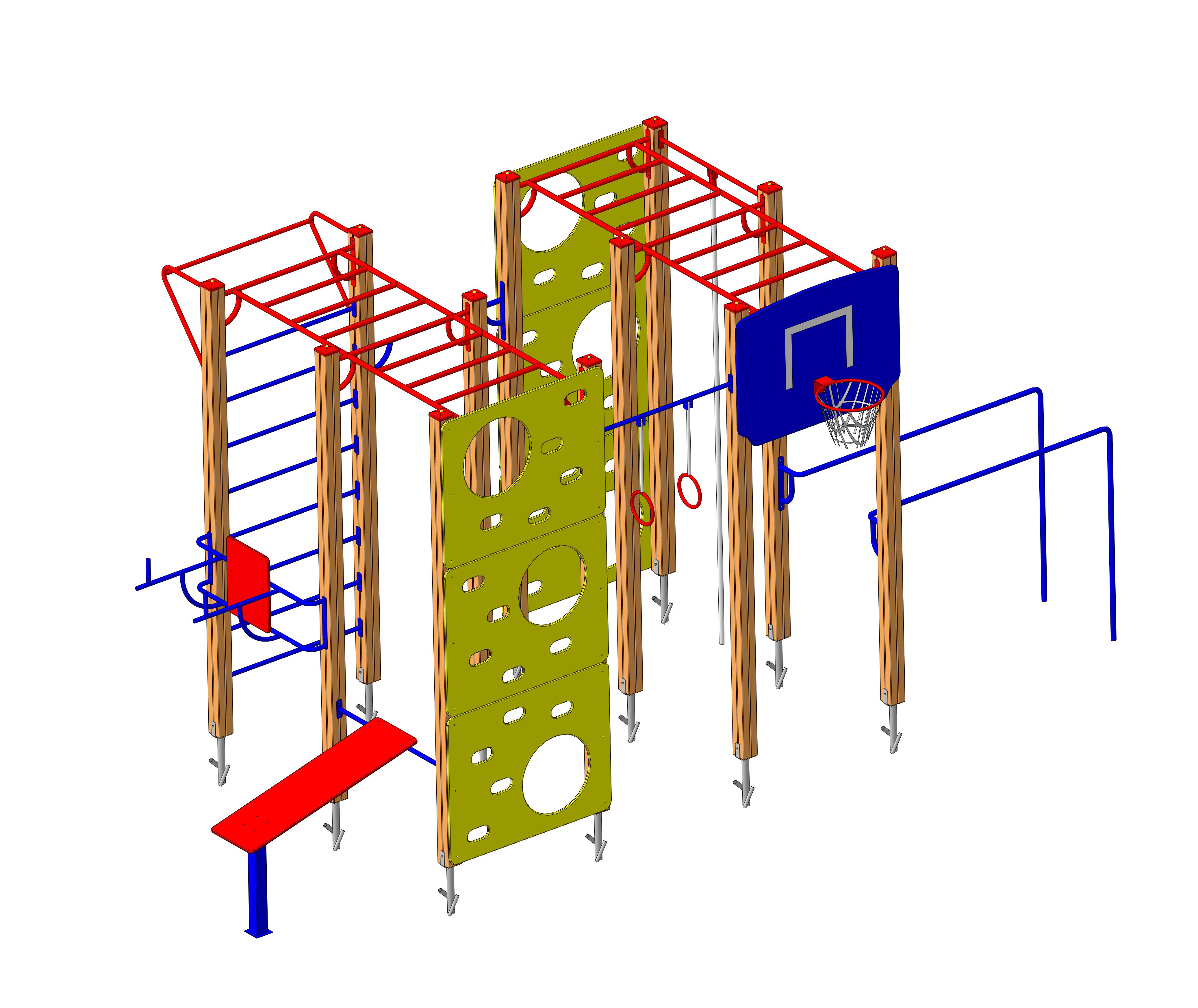 Гимнастический комплекс "Ураган" 6300х3235х2955мм