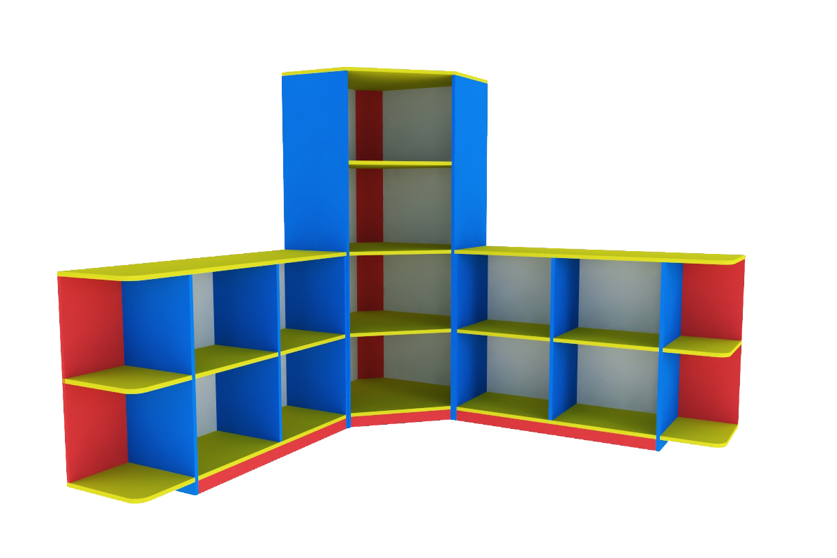 Стеллаж "Уголок" 1900/1900*350*1600 Полностью цветной