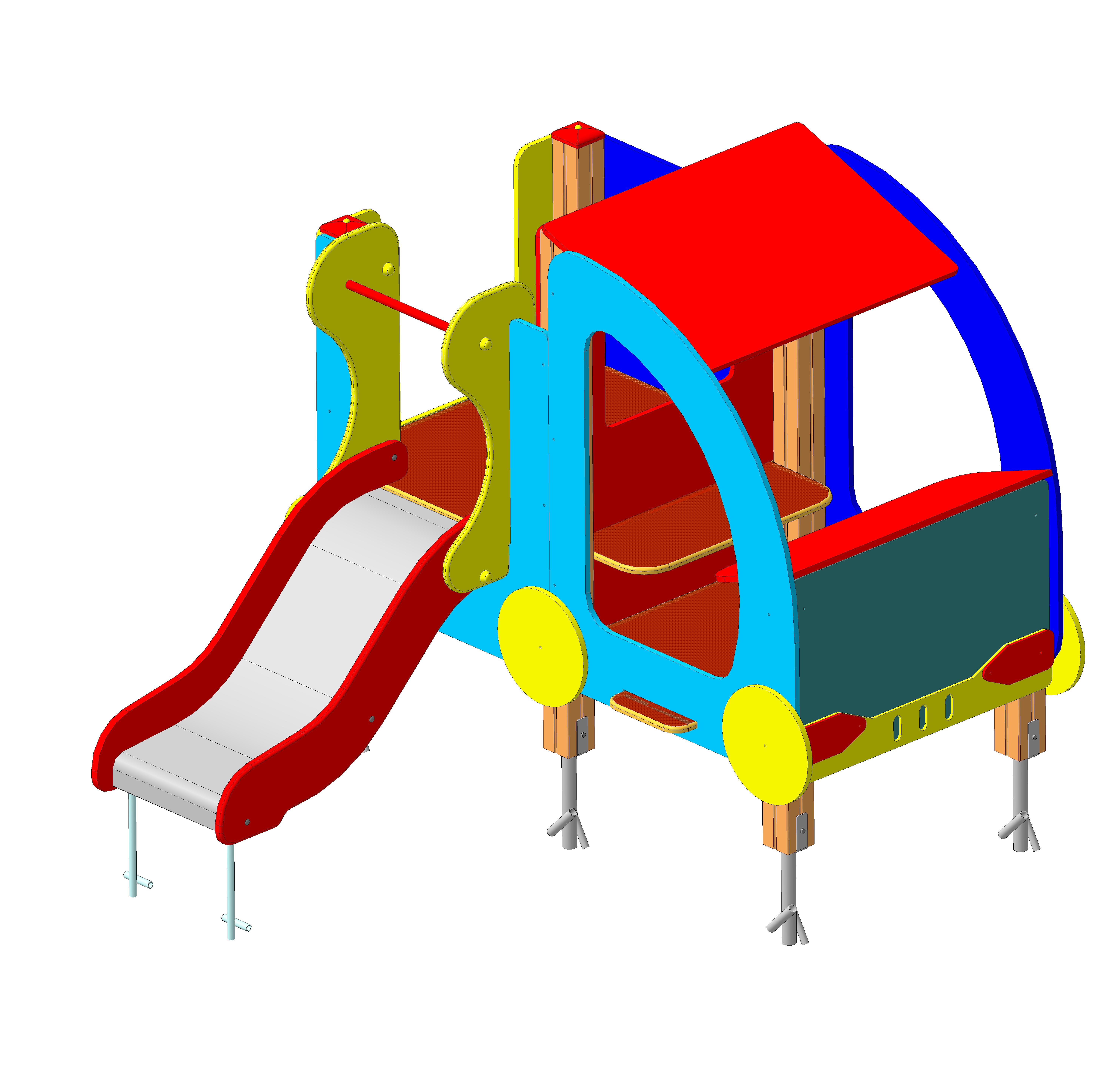 Машина с горкой 2100х2200х1600/600