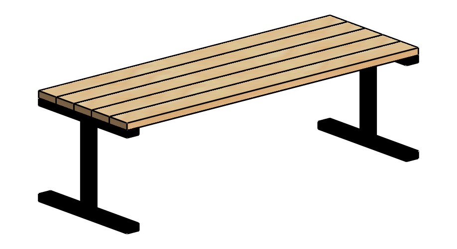 Скамья парковая Т образная