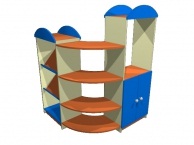 Стеллаж угловой "Филя" 1100х1060х1435 Полностью цветной