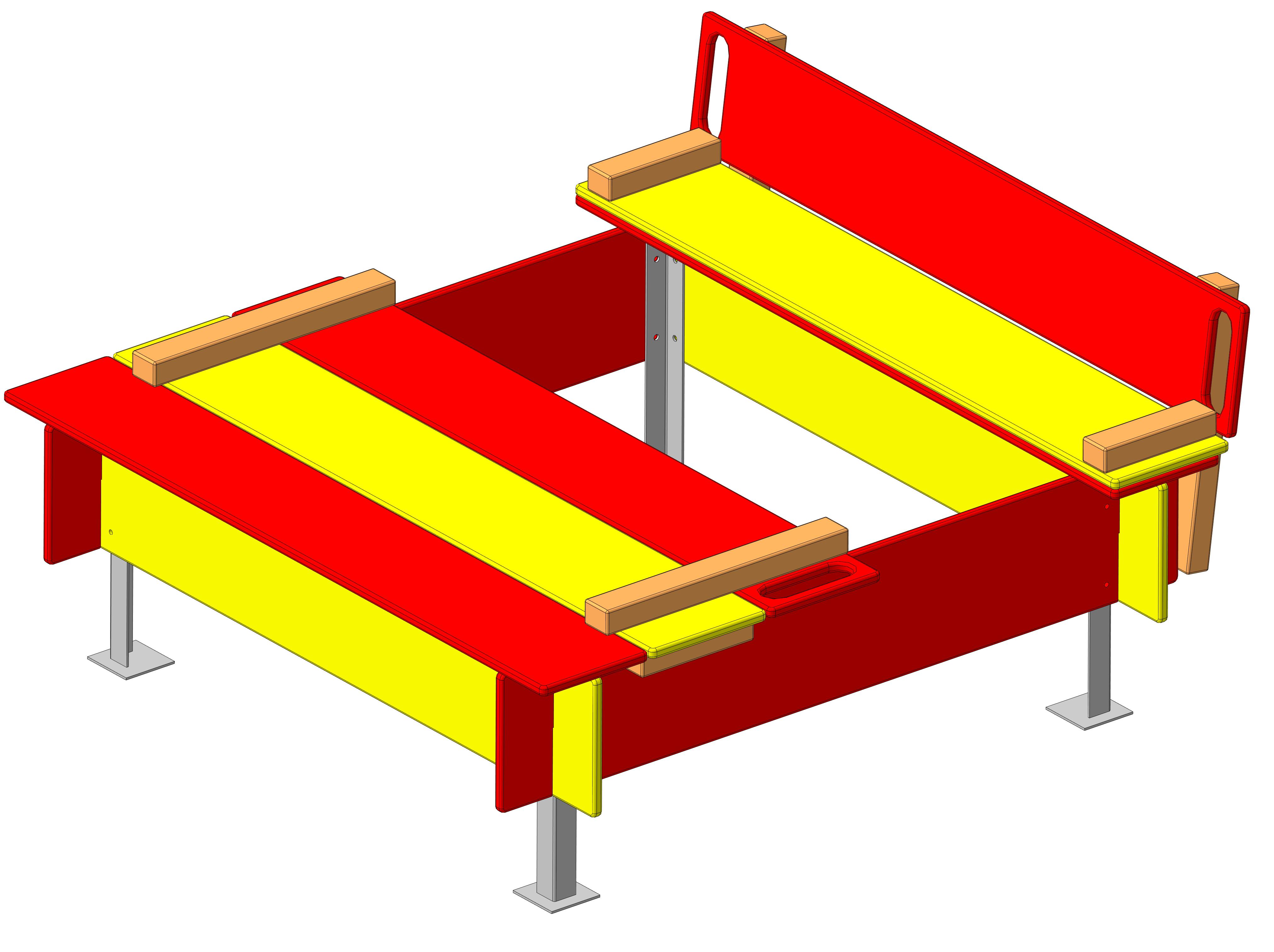 Песочница со складной крышкой "Огонек"  1400х1400х250мм