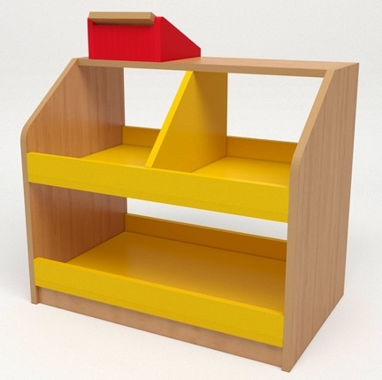 Уголок «Магазин» с кассой 650*400*676 Цветной фасад