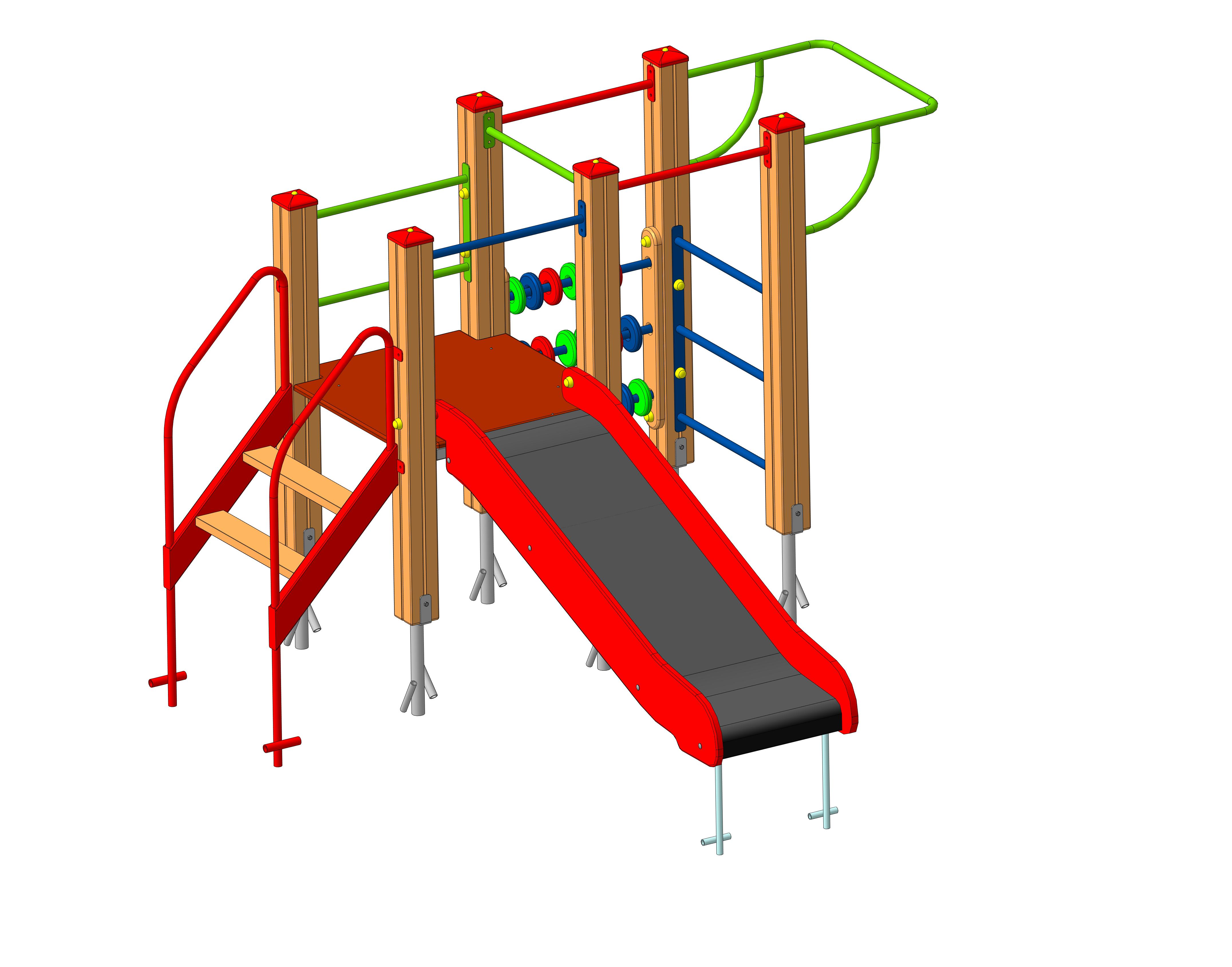 Детский игровой комплекс "Вжик"  2520х2410х1400мм