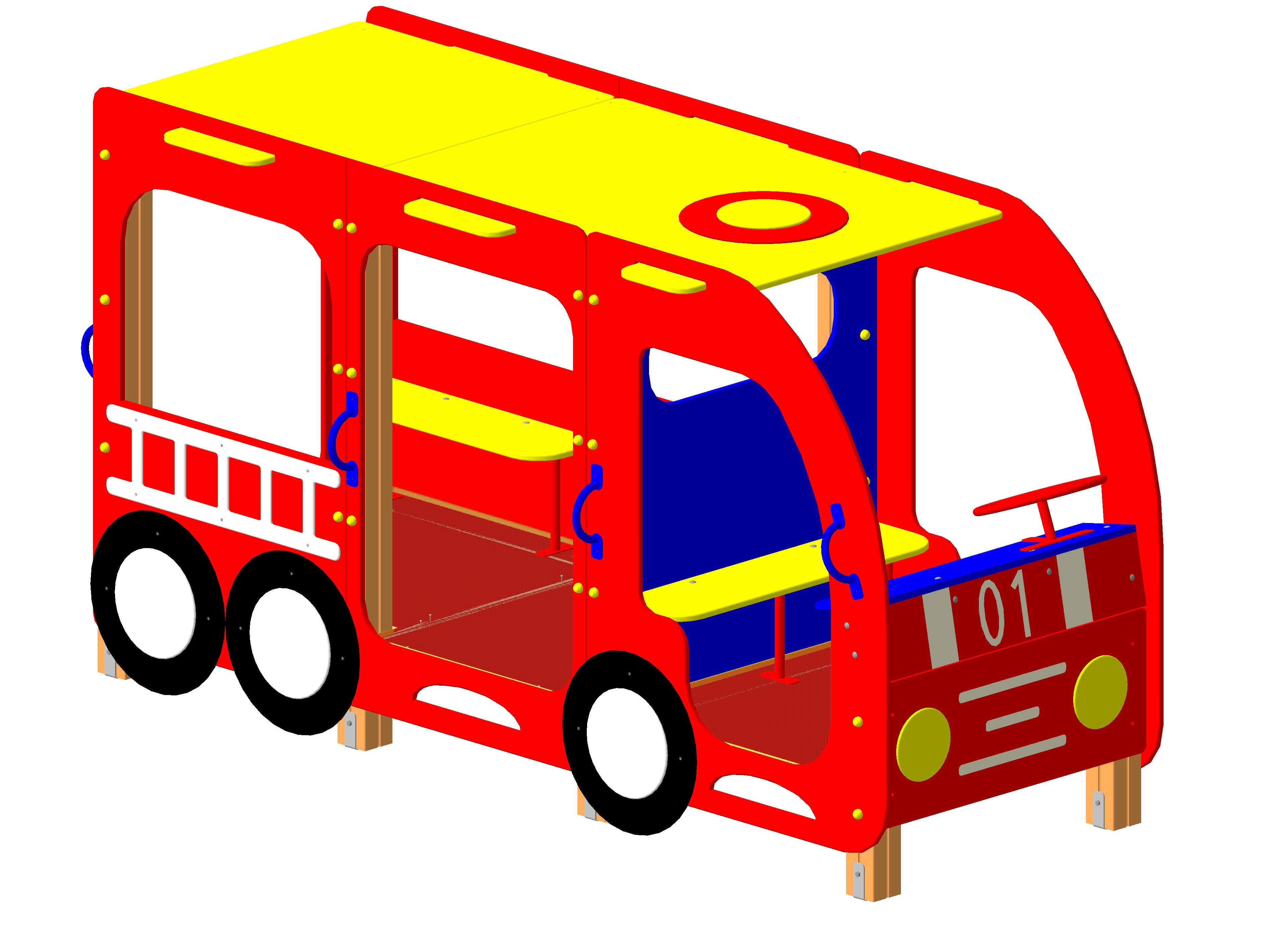 Домик игровой "Пожарная машина" 3070х1215х1630