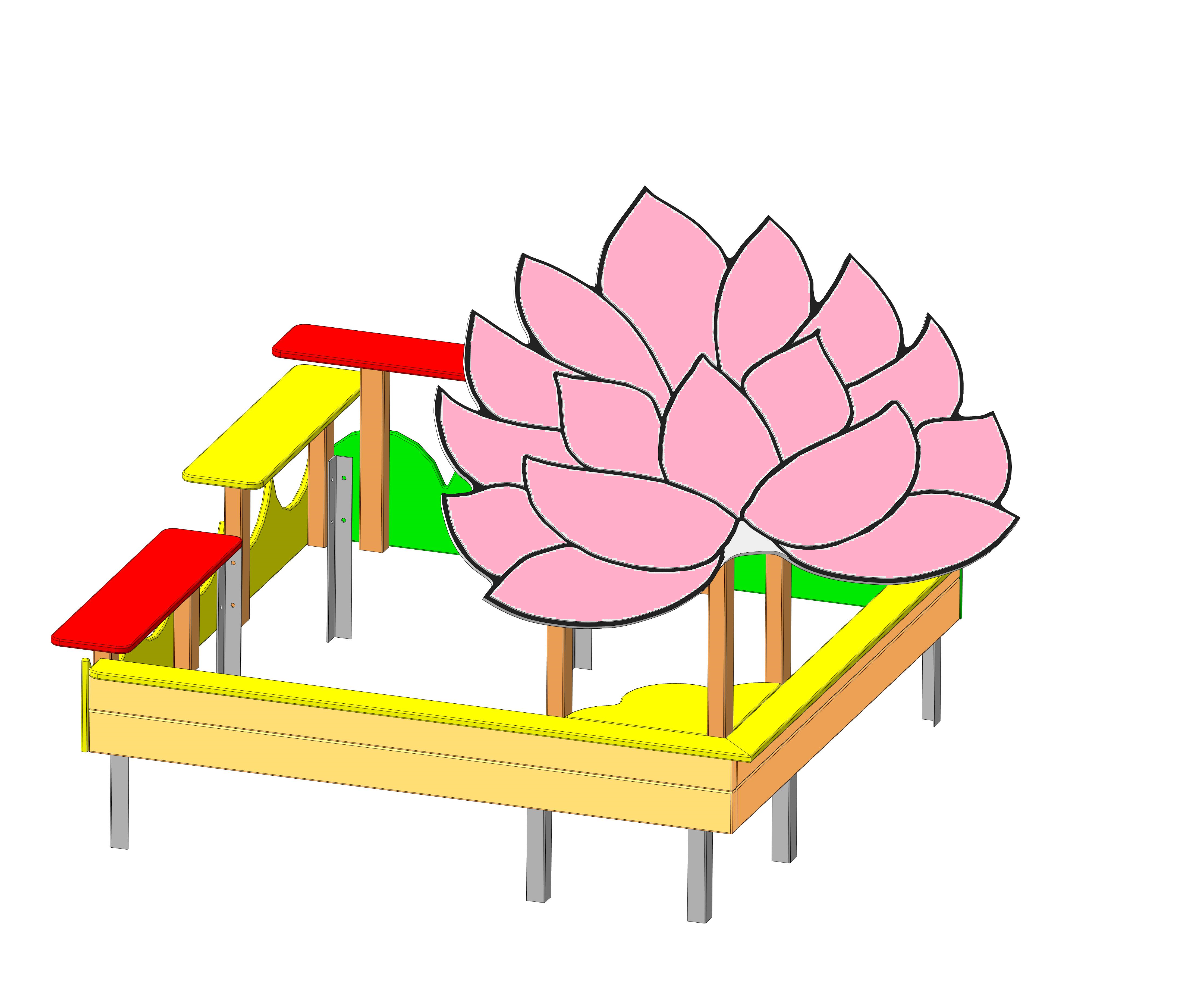 Песочница «Лотос» 1600х1600х1400