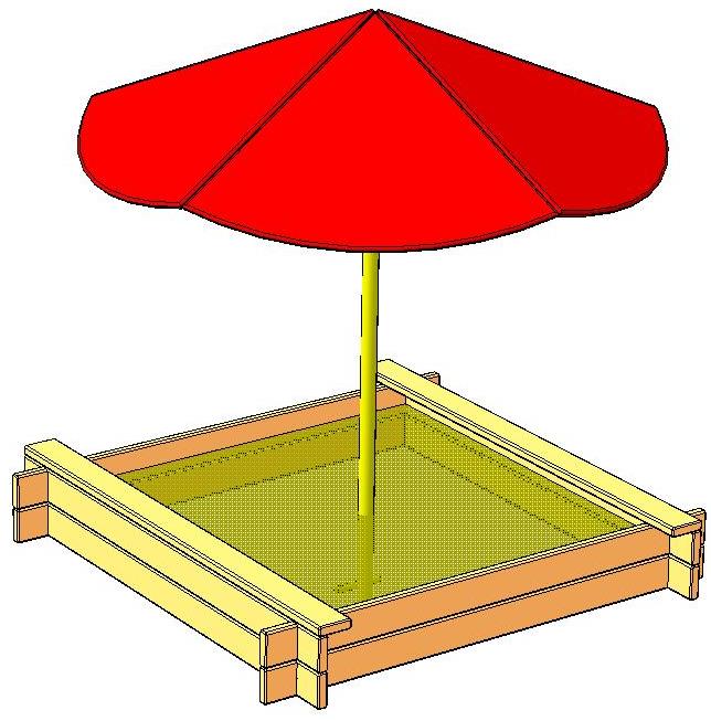 Песочница "Грибок" 1500х1500х1500