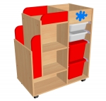 Уголок ИЗО «Клякса» с мольбертом 784х470х947 мм