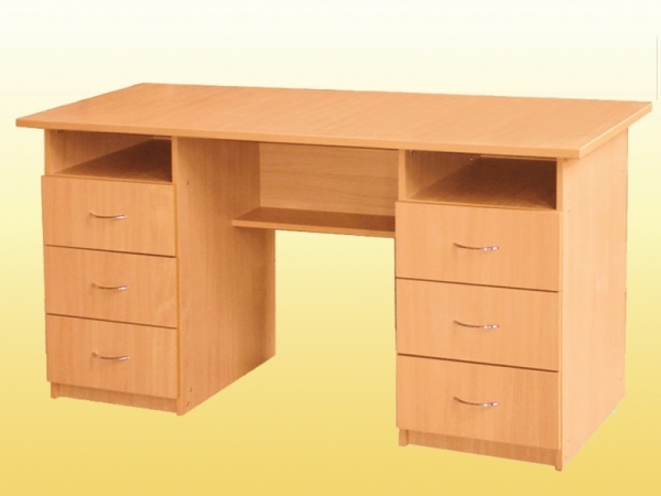 Стол  2-тумбовый, с 6-ящиками (1500х600х750 мм). 