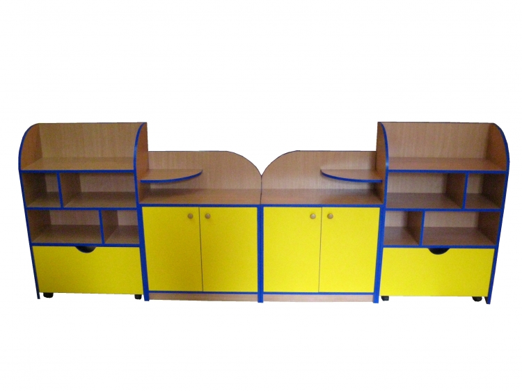 Стеллаж "Игрушки" 2900х340х1100  Цветной фасад