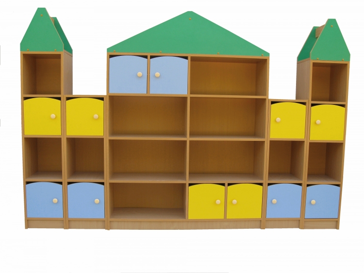 Стеллаж "Замок с башнями" 2400х300х1570 Цветной фасад