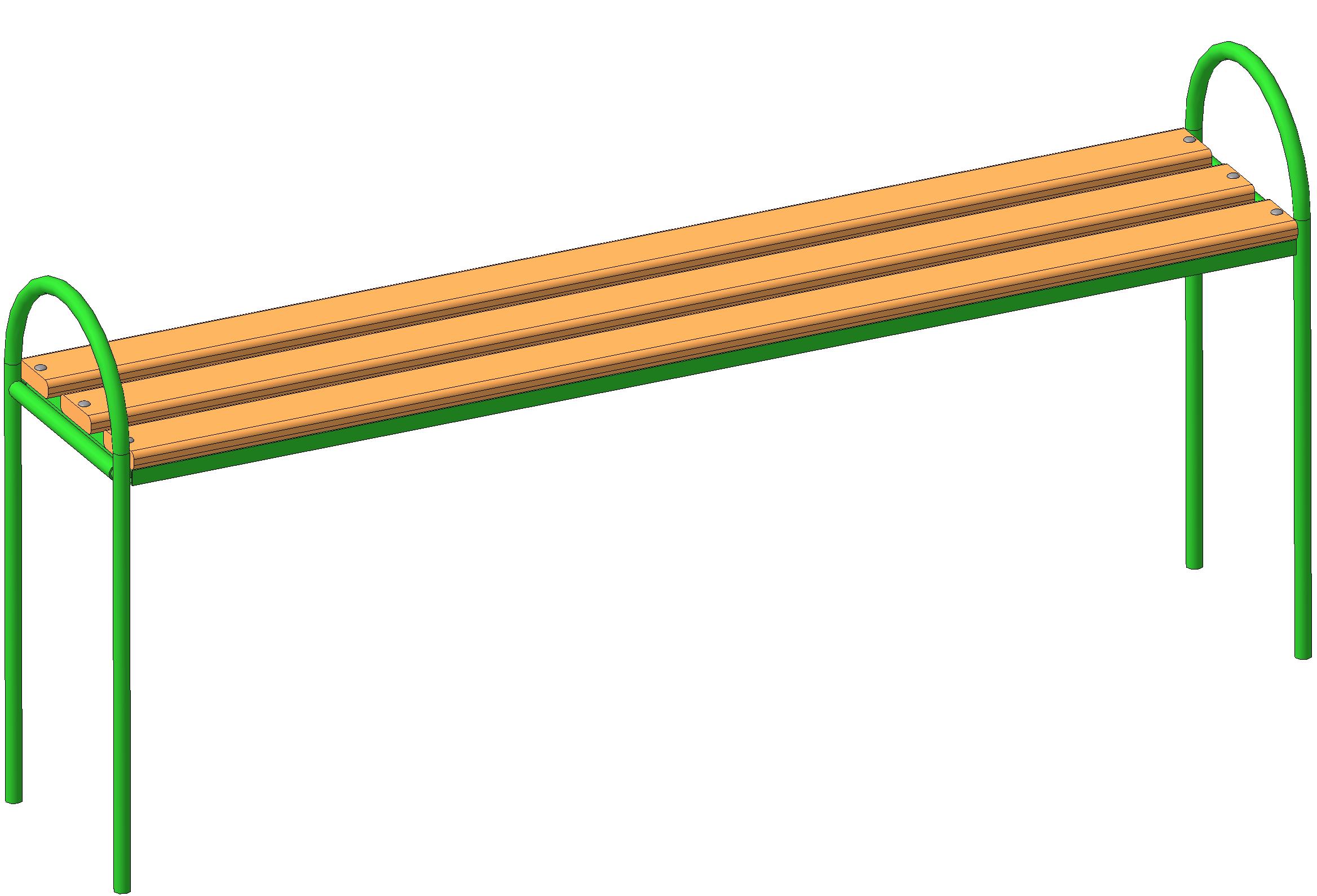 Скамья без спинки 2000х400х620
