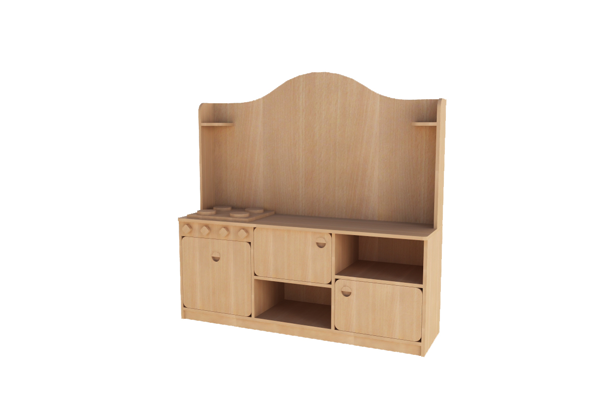 Уголок- кухня "Хозяюшка" 1300*350*1300 Бук