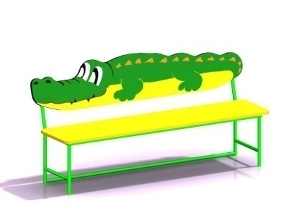 Скамья со спинкой "Крокодильчик" 1850х550х900