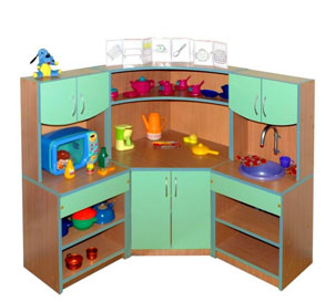 Кухня игровая угловая 1000/1000х300х1000 Бук