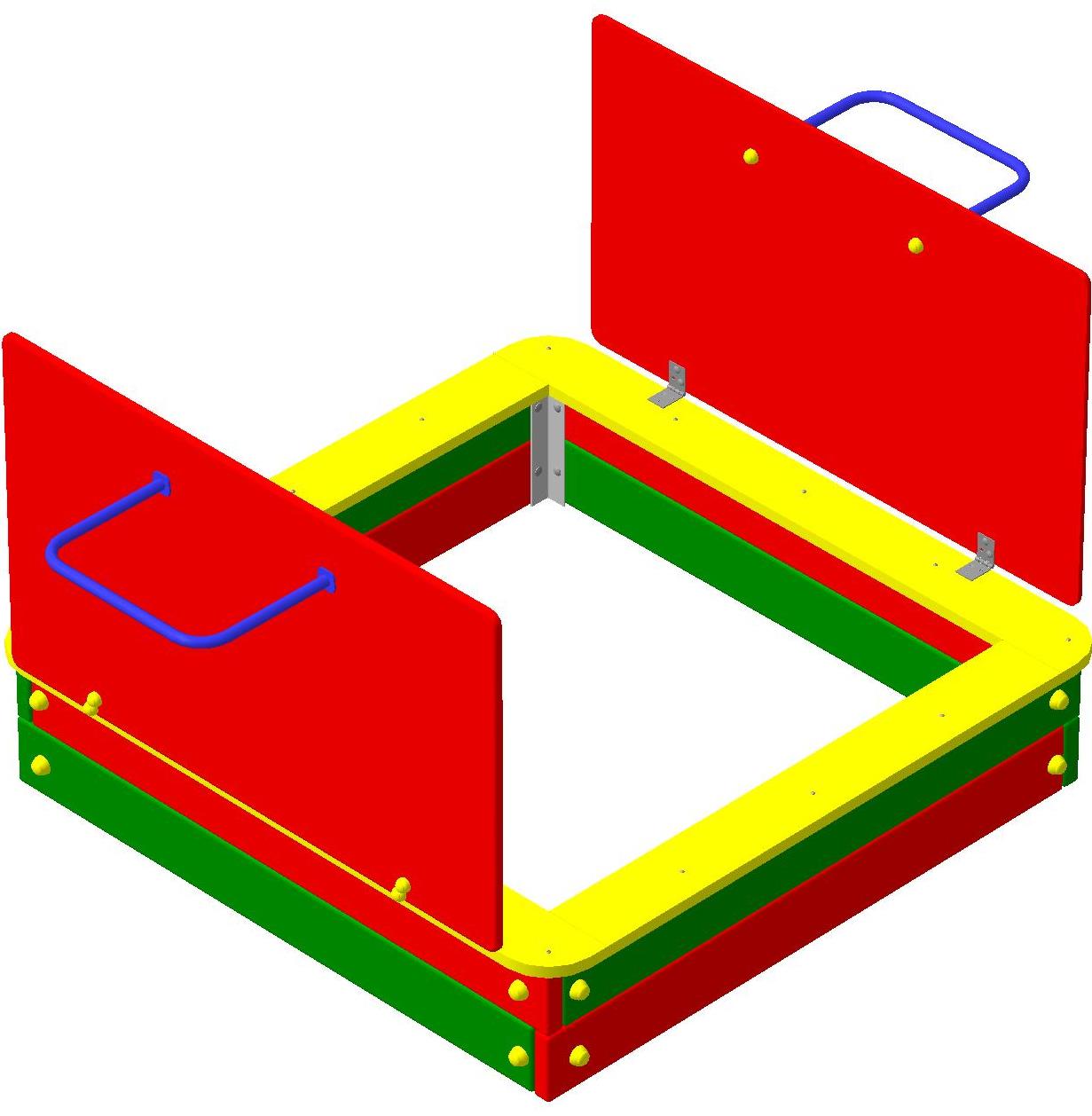 Песочница с откидной крышкой 1400(2800)х1400х330