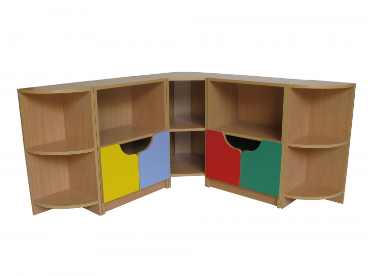 Стеллаж "Уголок" мод 2 1200х1200х300х670 Цветной фасад