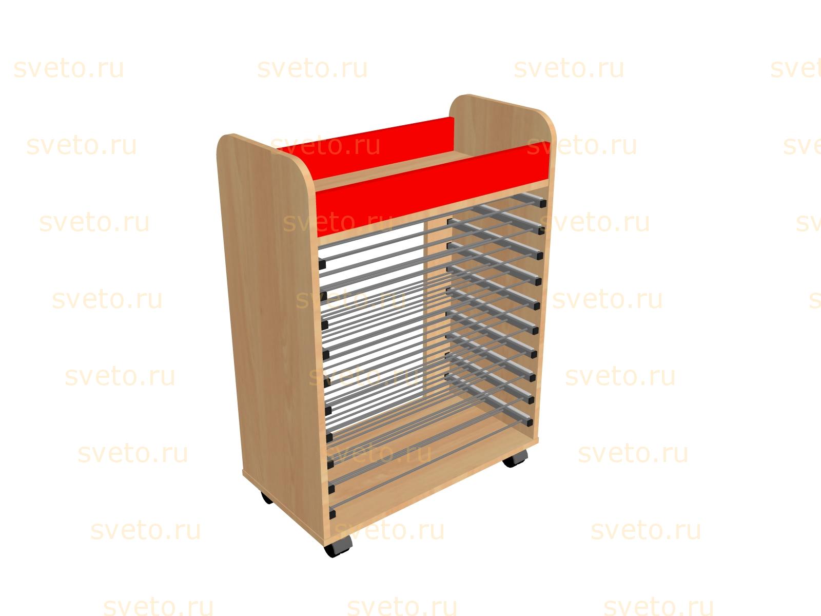 Стеллаж ИЗО «Клякса» (для сушки рисунков) 643х340х885мм