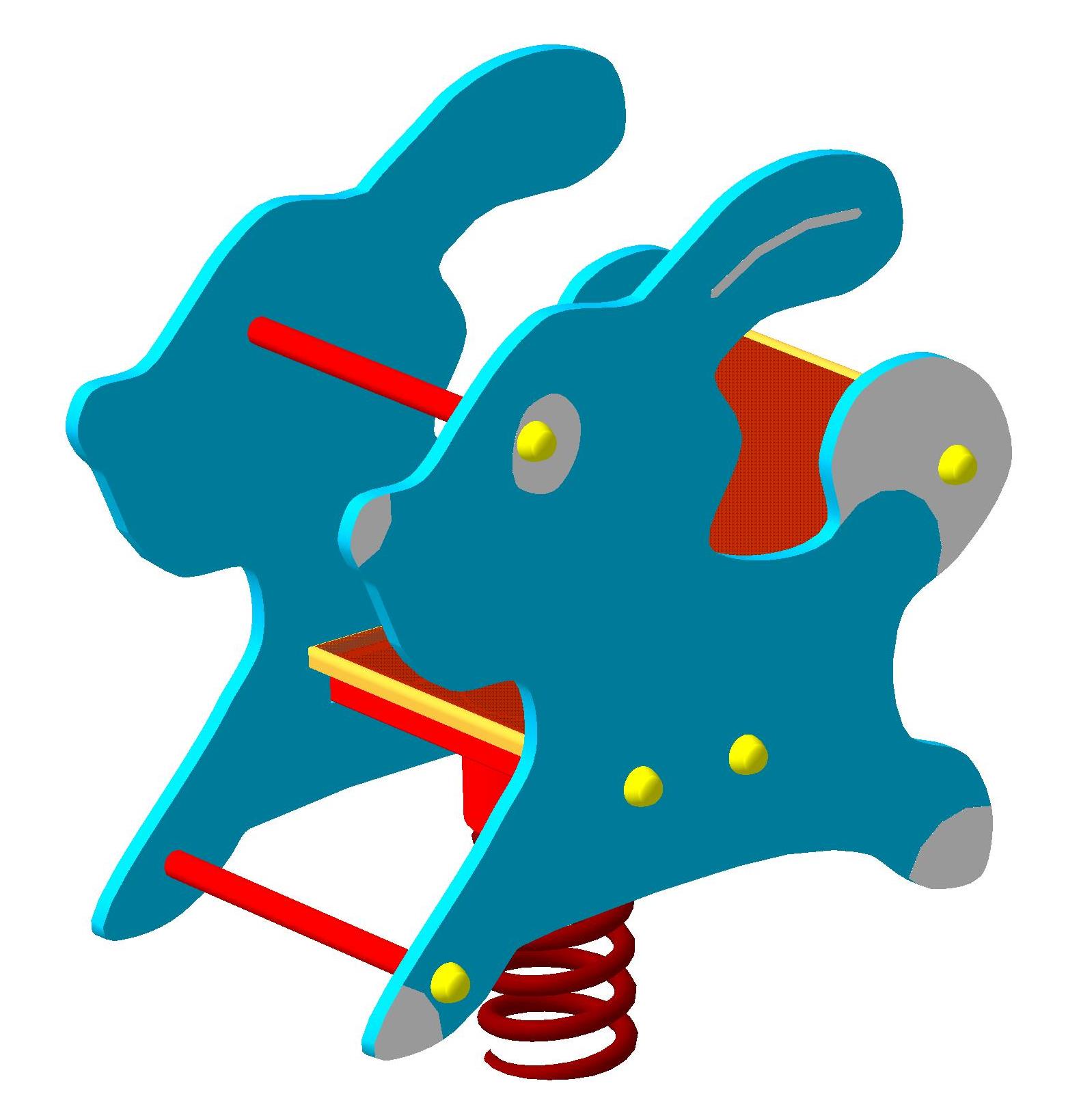 Качалка на пружине «Зайчик» 750х450х870