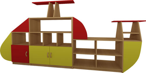 Стеллаж "Вертолет" 2600х340х1300 Цветной фасад