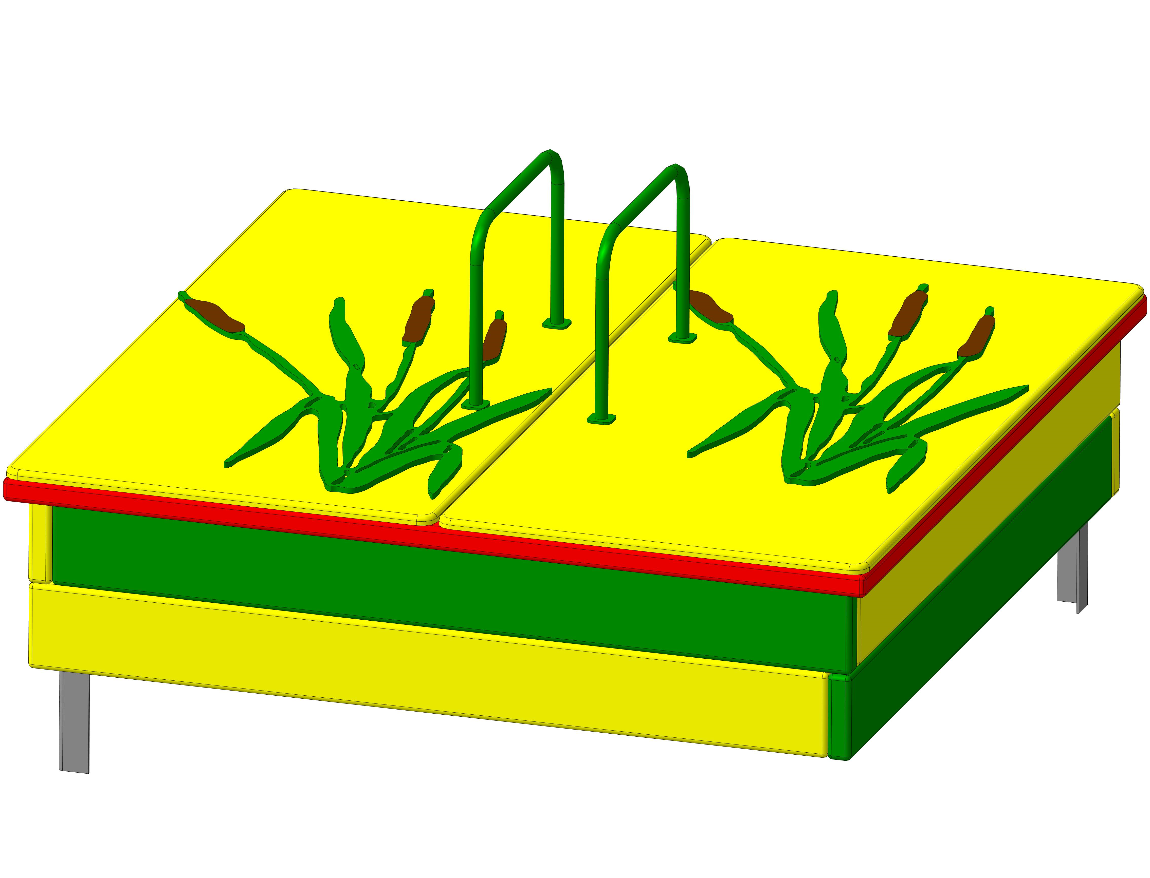 Песочница «Камыш», 1400х1400х330 мм.