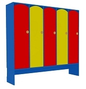 Шкаф 5 секций с нишей под скамью, Размер 1616*320*1350 Цветной