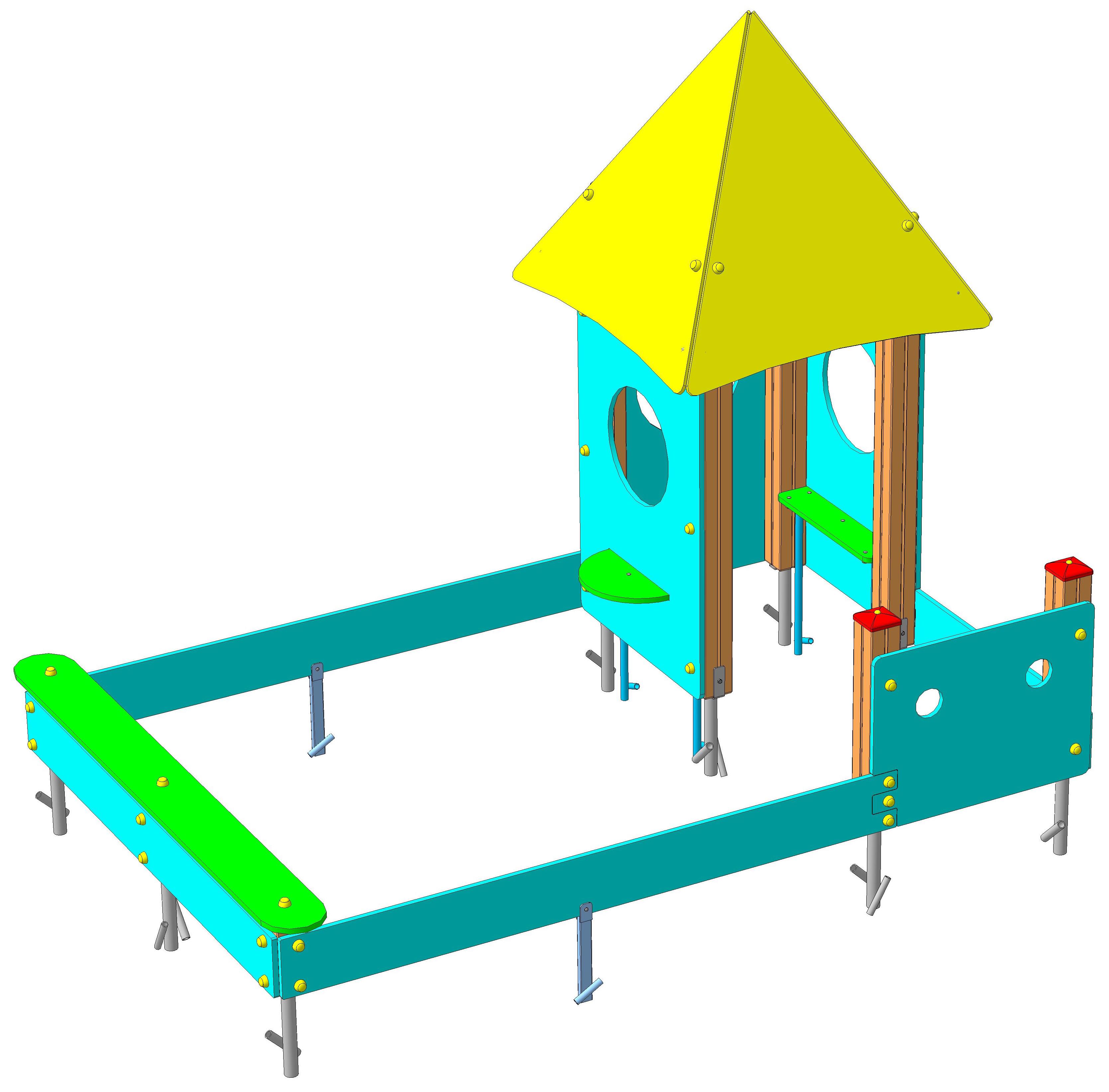 Песочный дворик " Дозор-2" 2700х1830х2160