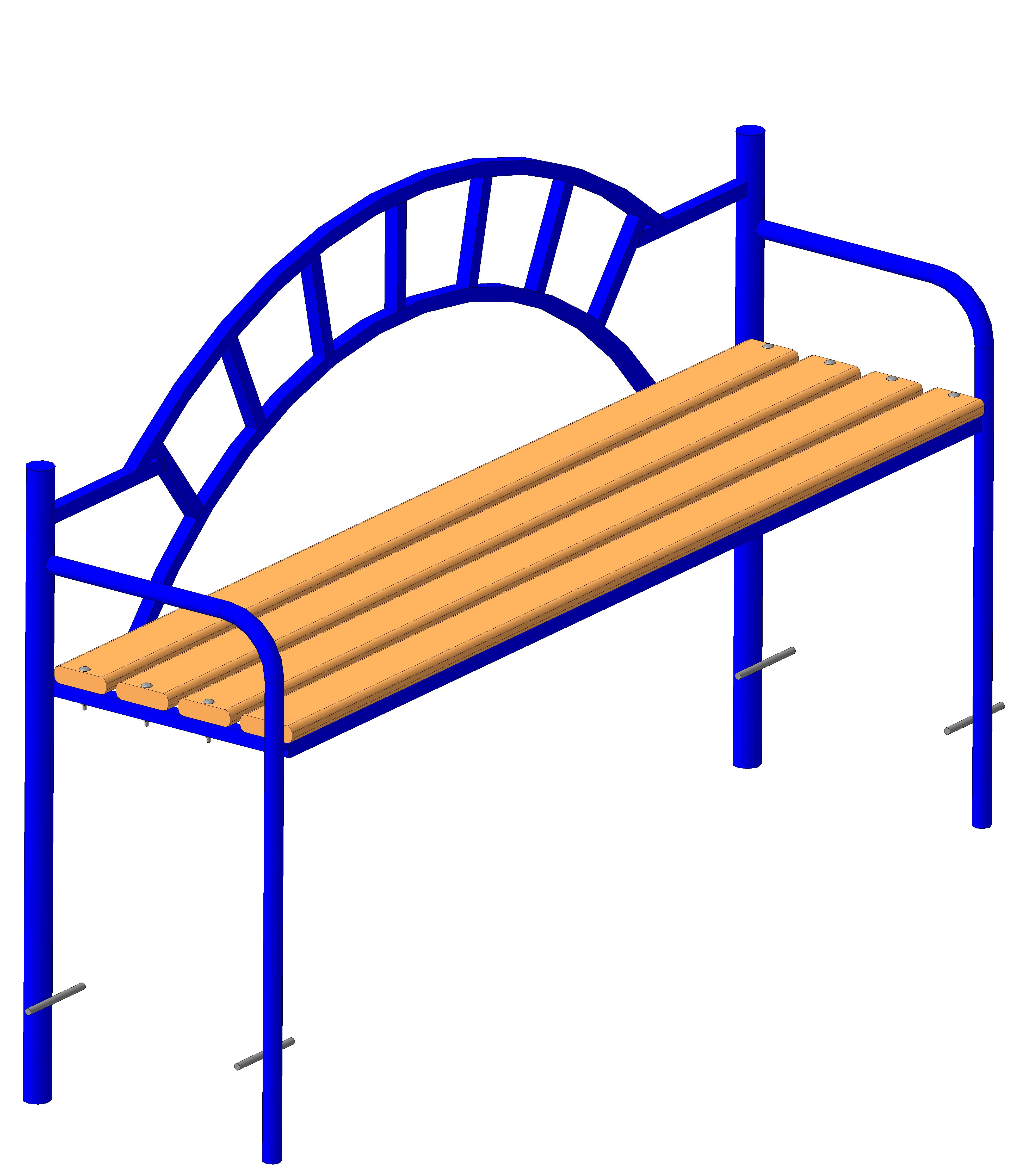 Скамья со спинкой "Парковая-1" 2000х450х890