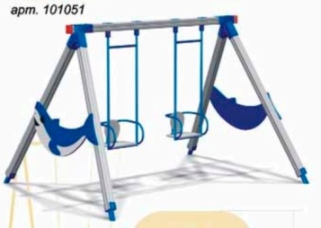 Качели "Атлантика" двойные-  жесткий подвес 3000х2350х2000