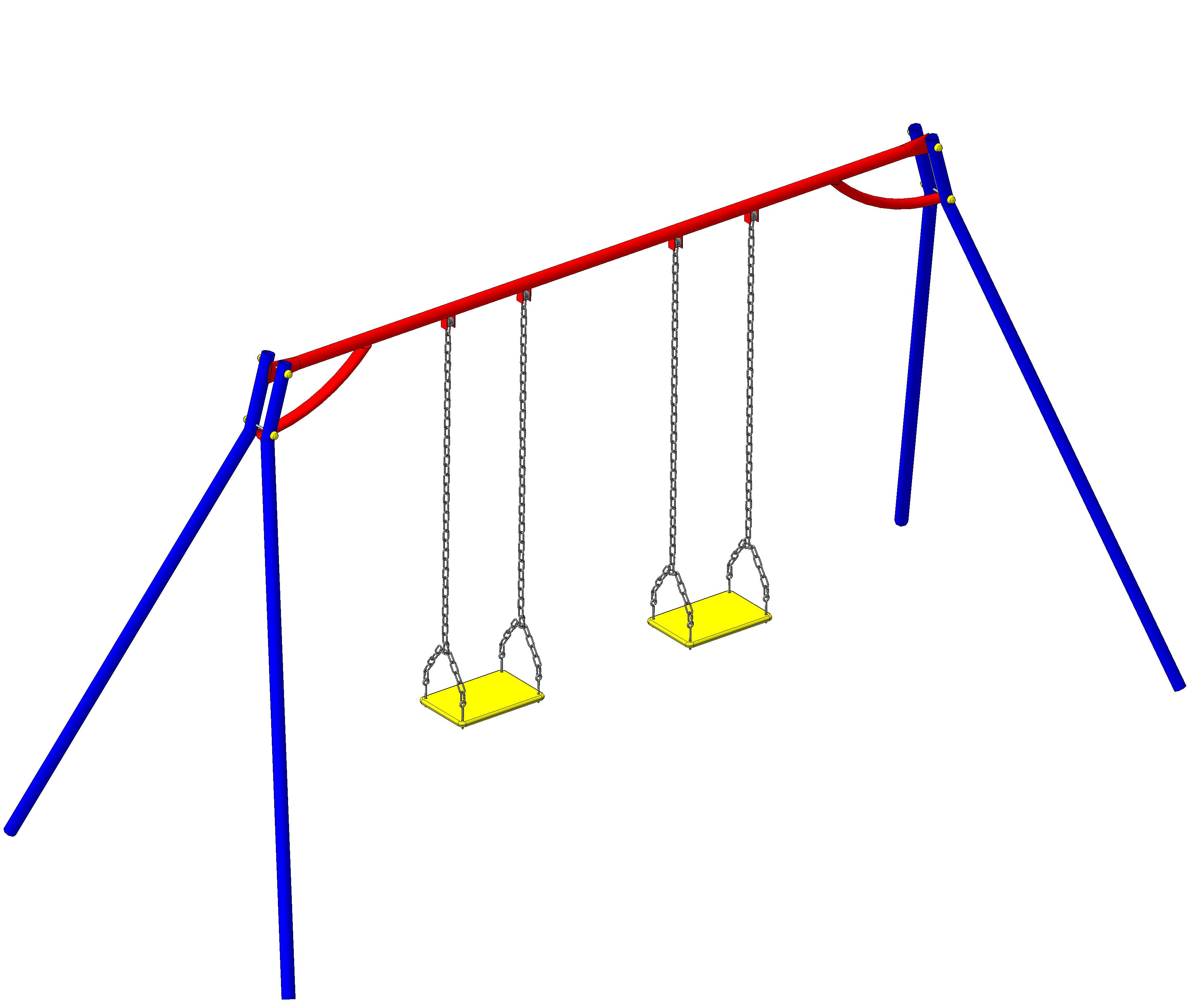 Качели " Радуга двойные" 1250*3850*2200