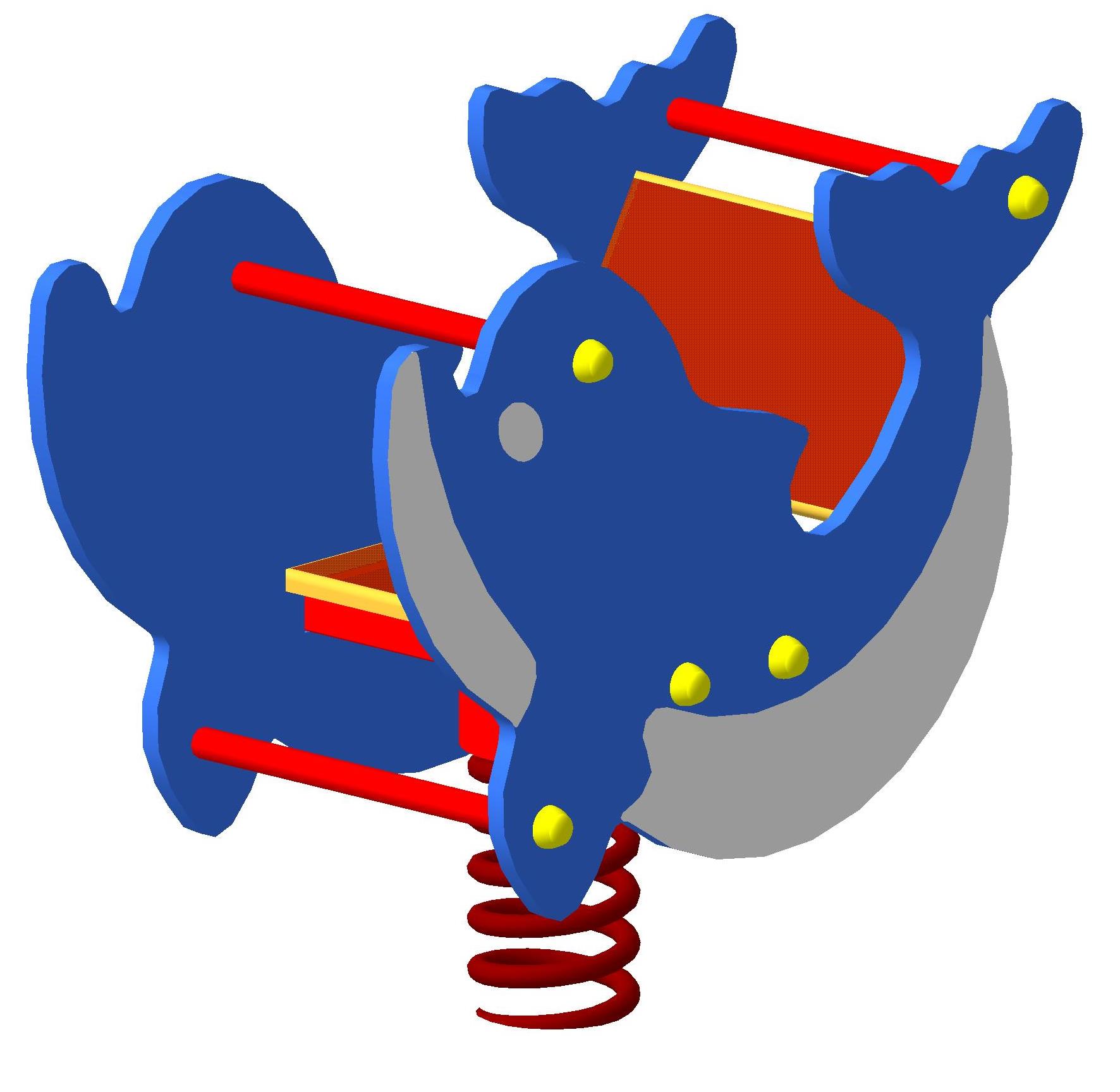 Качалка на пружине "Дельфин"850х450х745