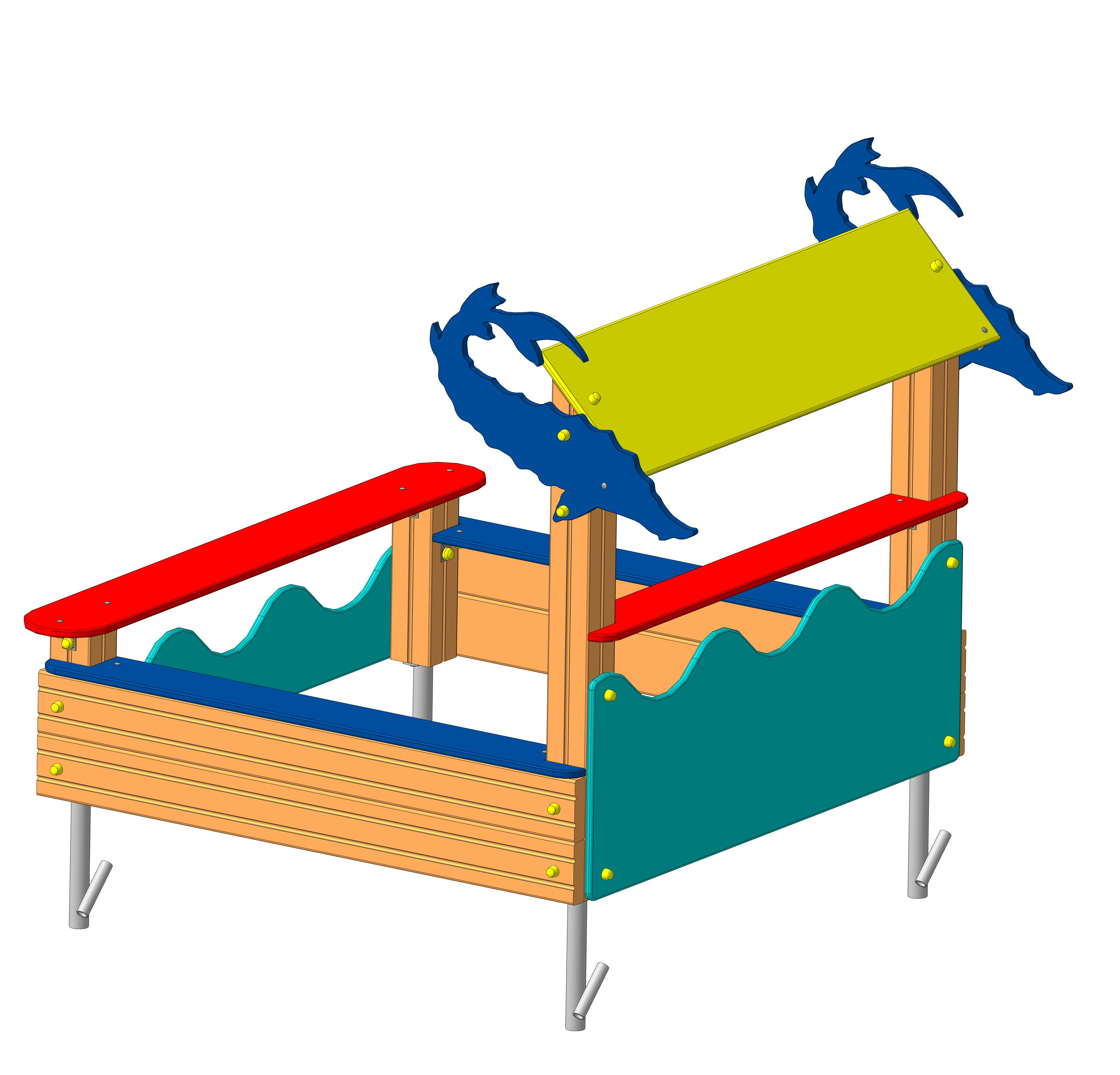 Песочница «Осетр» 1730х1600х1340