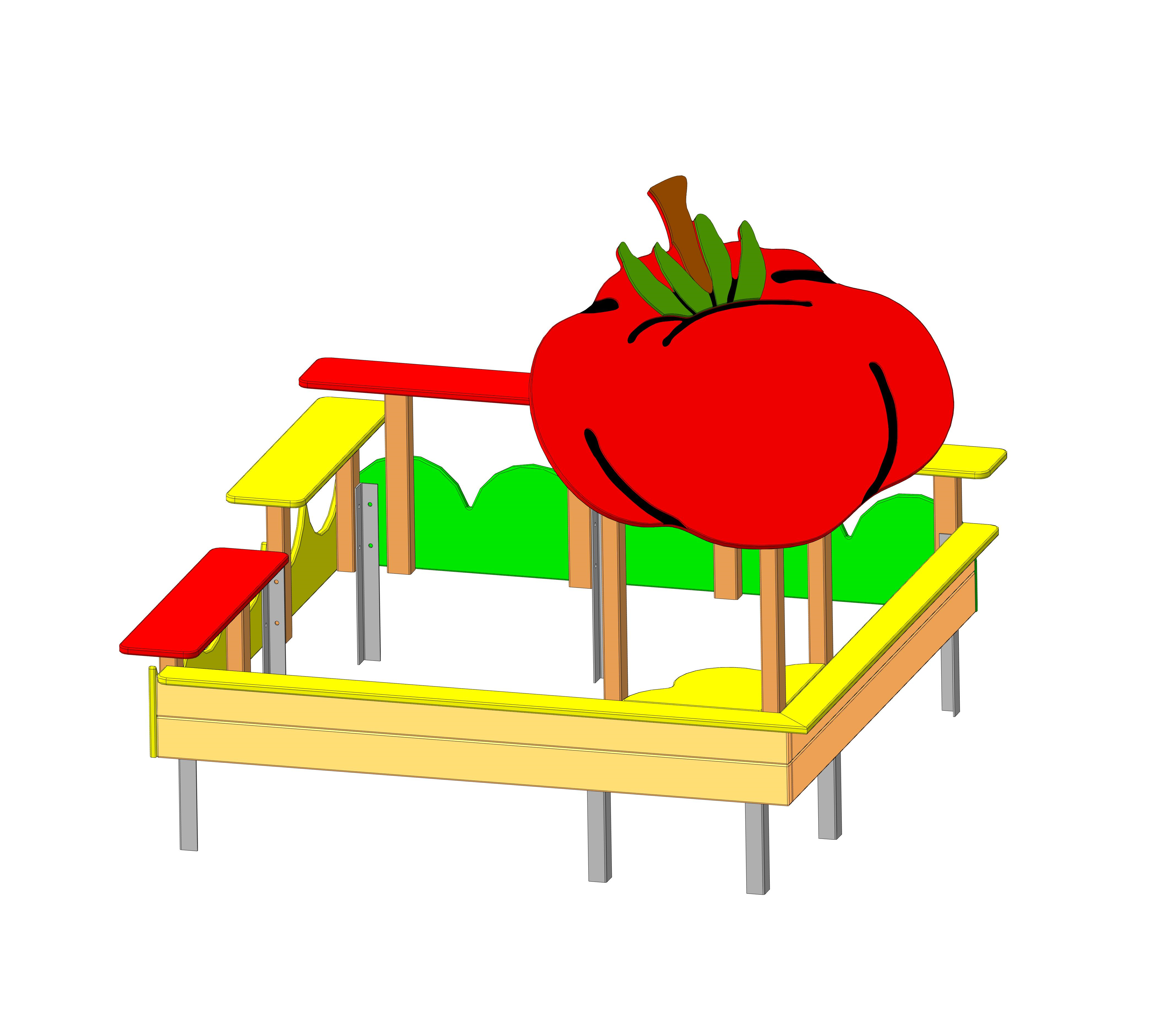 Песочница «Помидорка» 1600х1600х1400