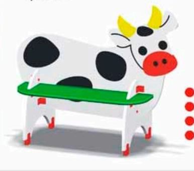 Скамья "Коровка" 1100х520х300/700