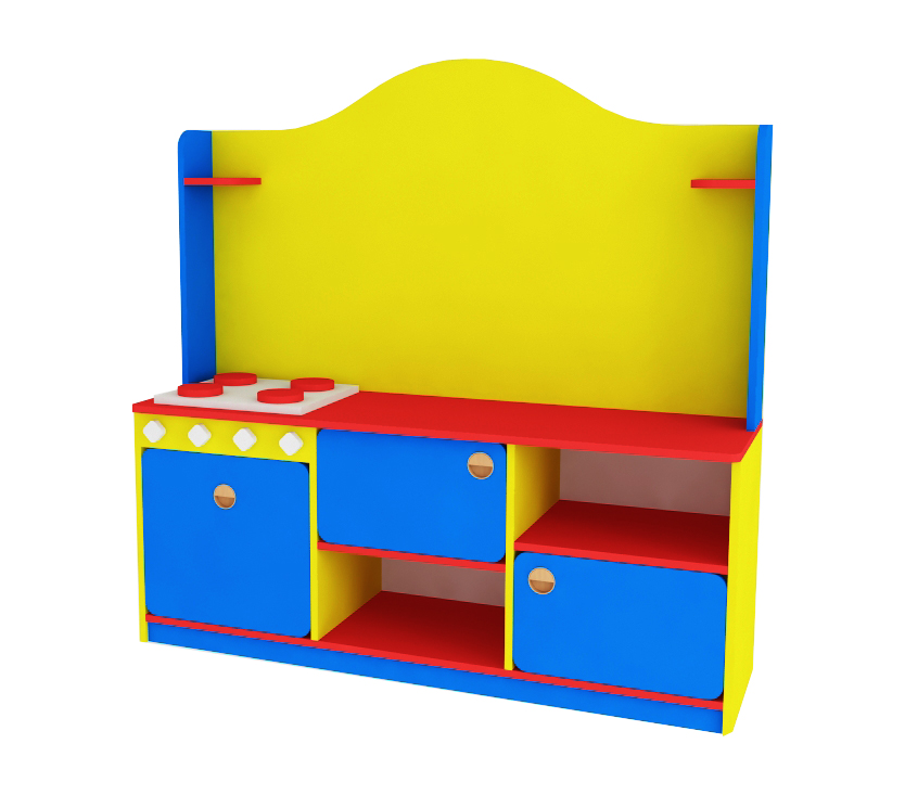 Уголок- кухня "Хозяюшка" 1300*350*1300 Полностью цветной