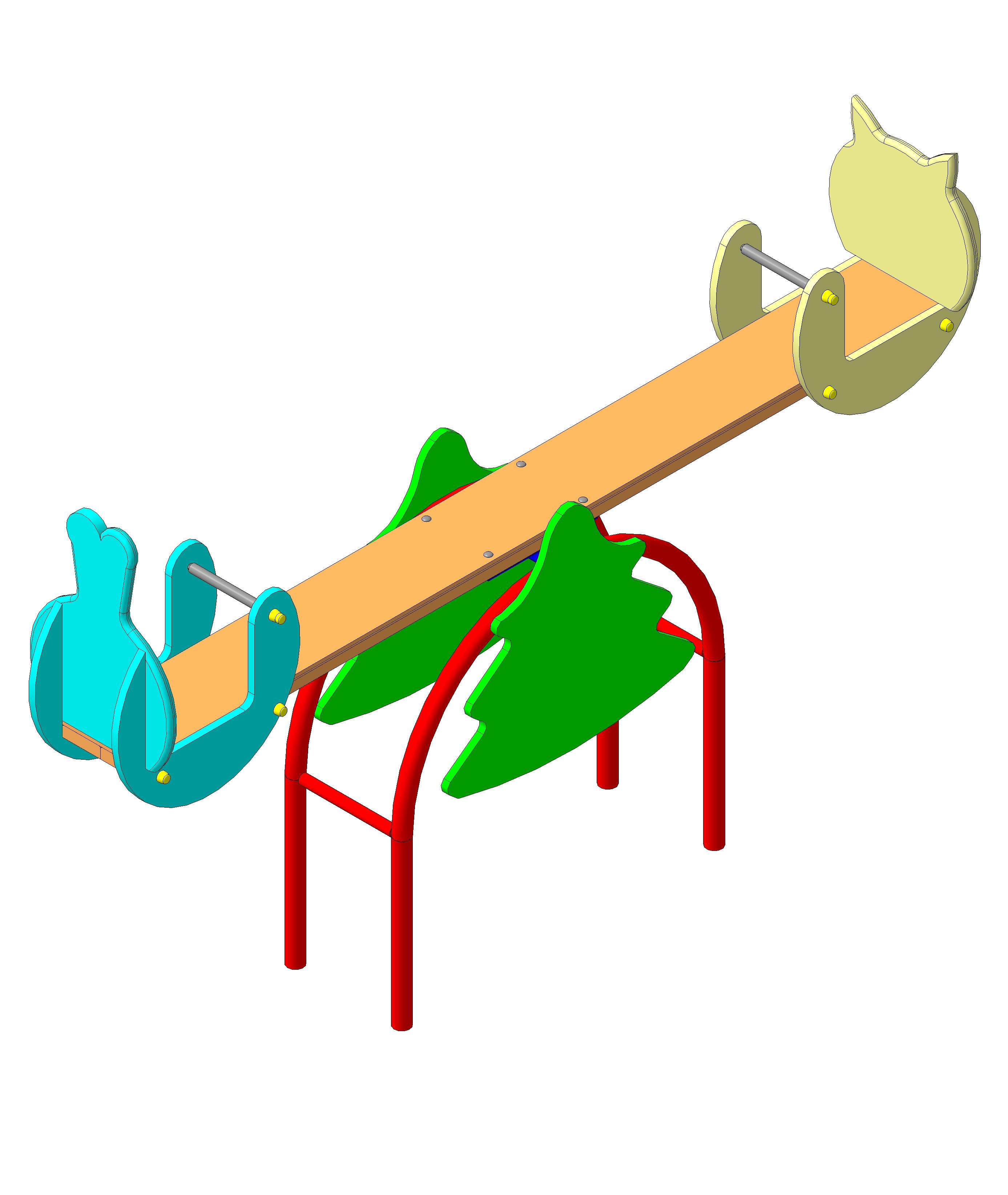 Балансир «Зайчик-Котенок» 2100х400х500\1050