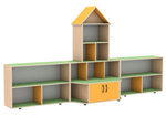 Стеллаж игровой "ТЕРЕМОК" (манго-салатовый) 3096x600x1674