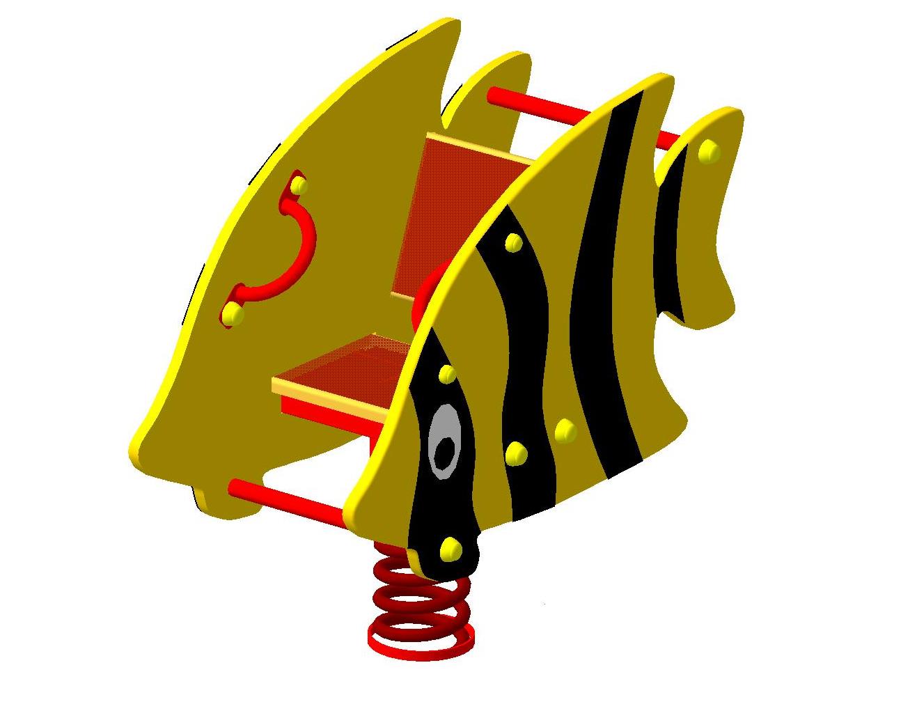 Качалка на пружине "Золотая рыбка" 940х448х850