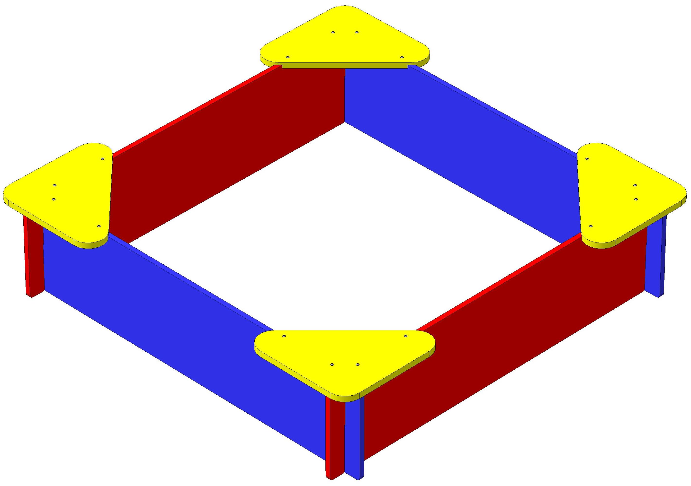 Песочница Лайт-12 из влагостойкой фанеры   1200х1200х320