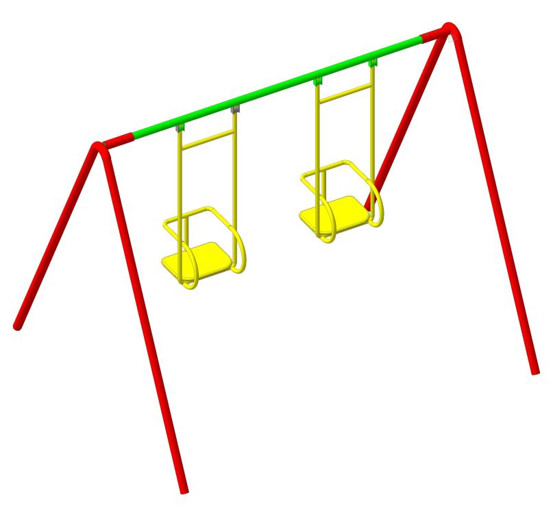 Качели "Лили" двойные с жестким подвесом   2750х1410х1700