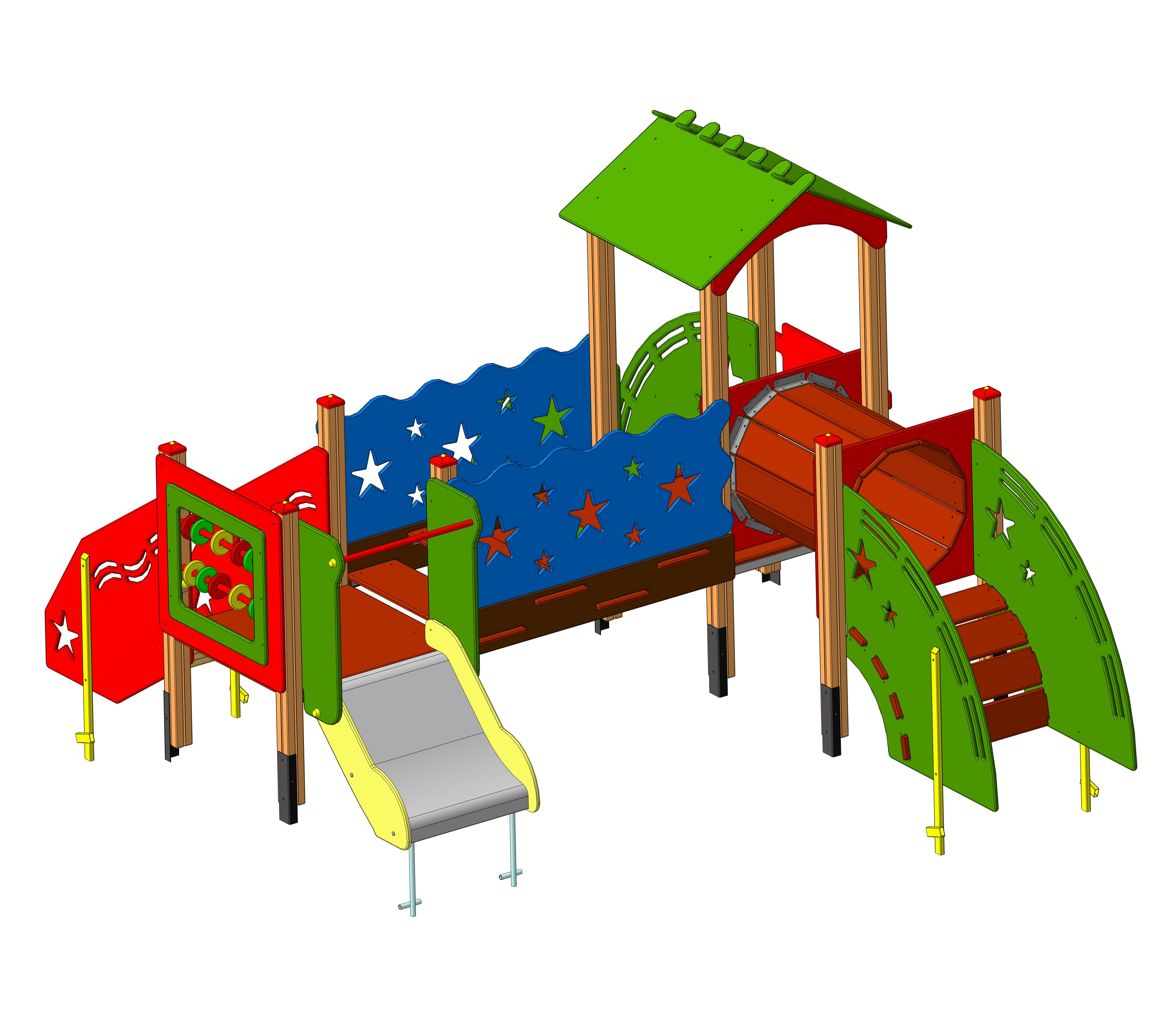 ДИК " Ангелочек-7 " 3700х3100х2000  Горка 500